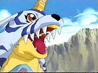 Another pic of Gabumon using Blue Blaster